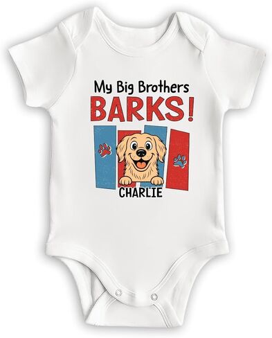 Wrappiness Protected by Dog Baby Onesie for Baby Girl Boy - Personalized Bodysuit Gift Baby Clothes with Pet Design in Kuwait
