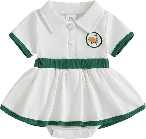 Toddler Baby Girl Golf Outfit Short Sleeve Romper Dress Onesie Infant Newborn Summer Clothes in Kuwait