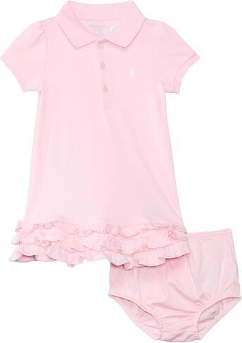 Polo Ralph Lauren Baby Girls' Ruffled Cotton Polo Dress & Bloomer (Toddler) in Kuwait