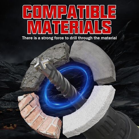CSOOM SDS Plus Rotary Hammer Drill Bit 3/4"x8.27", Professional Concrete Drill Bit for Concrete, Brick, Stone and Cement Walls in Kuwait