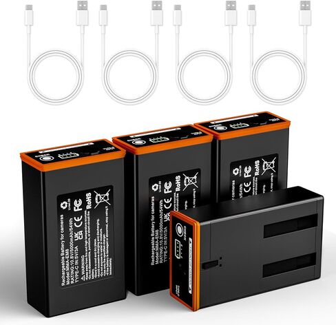 4-Pack 5000mAh Replacement Battery for Moultrie Edge Trail Cameras | USB-C & Solar Charging – Compatible with Edge/Edge Pro/Edge 2/Edge 2 Pro in Kuwait