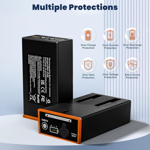 4-Pack 5000mAh Replacement Battery for Moultrie Edge Trail Cameras | USB-C & Solar Charging – Compatible with Edge/Edge Pro/Edge 2/Edge 2 Pro in Kuwait