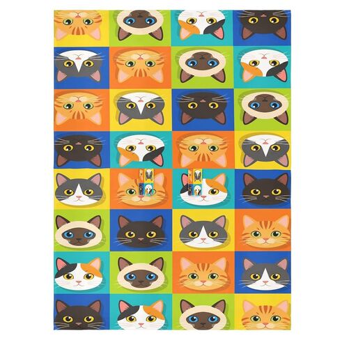 Cute Cats Pattern Baby Car Seat Cover Infant Carseat Canopy | Muslin-like Cotton Blend, Breathable, Multi-use, Newborn Essentials Must Haves, Fits Most Strollers, for Babies Boys Girls in Kuwait