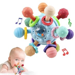 Baby Sensory Teething Toys - Baby Teether & Rattle - Gifts for Infant Newborn Boys Girls 0 3 6 9 12 18 Months - Toddler Montessori Educational Learning Toys in Saudi Arabia