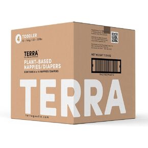 Terra Diapers Size 4: 85% Plant-Based Diapers, Ultra-Soft & Chemical-Free for Sensitive Skin, Superior Absorbency for Day or Nighttime Diapers, Designed for Toddlers 22-30 Pounds, 144 Count in Saudi Arabia