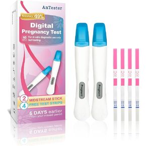 2X Early Digital Pregnancy Test Kit + 4X hcg Test Strips 10mIU/mL,at-Home Pregnancy Test Kit for Women with Easy-to-Read Results in Saudi Arabia