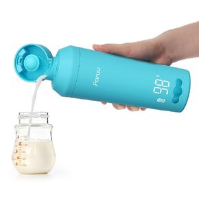 Paruu Portable Bottle Warmer for Travel, Easy-Clean Wide Mouth, Fast Heating for Night Feeding, 7-Temp Control, Large 12oz Capacity, Ideal Gifts for New Parents, Pink in Saudi Arabia