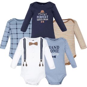 Hudson Baby baby-boys Cotton Long-sleeve Bodysuits 5-pack in Saudi Arabia