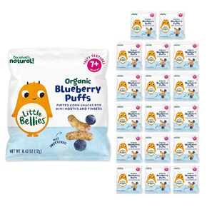 Little Bellies Organic Puffs Variety Pack, Blueberry & Apple and Cinnamon (Pack of 18) in Saudi Arabia