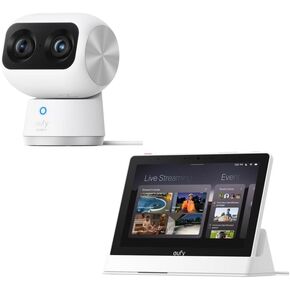 eufy Security Indoor Cam S350 with Smart Display E10, Dual Cameras, 4K UHD Security Camera with 8× Zoom, 360° Camera, Baby Monitor, Pet camera, Human/Pet Detection, AI Tracking, 2.4G/5G Wi-Fi, Plug in in Kuwait