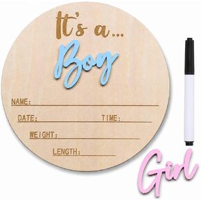 Baby Announcement Sign, Boy Girl Choice Hello World Newborn Sign | 5.9 Inch Welcome Baby Sign Hospital Photos, Nursery Flat Lays And Baby Shower Gifts, Boy or Girl Newborn Announcement Setup in Saudi Arabia