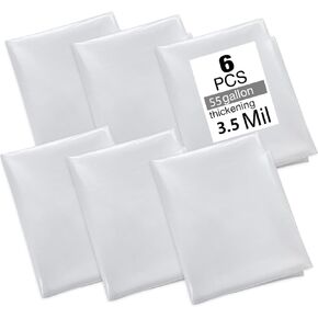 6 Pcs dust collector bags 3.5mil 19.5" diameter (31" width x 40" length) | Dust Collection Bag for Harbor Freight Central Machinery Dust Collector, Transparent and Heavy-Duty in Saudi Arabia