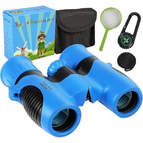 Portable Kids Binoculars 8x21 - Compact Shockproof Real Binoculars for Kids | Great for Bird Watching, Camping, Hiking | Educational Birthday Gift for Boys & Girls Aged 3-12 | Incl. Compass & Carabiner in Saudi Arabia