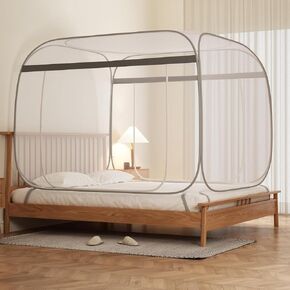 Pop-Up Dorm Mosquito Net Tent Wide Roof,Canopy Curtains Portable Folding Design with Bottom for College Bed Room Yard Outdoor School,Easy to Install and Wash for Standard Size/L78 x W39 x H43 in Saudi Arabia