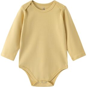 HippoHugs Organic Cotton Baby Long Sleeve Romper (0-3 Month, Yellow) in Kuwait