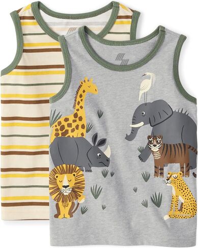 The Children's Place Baby-Boys Baby Toddler Boys Graphic Tank Tops 2 Pack in Kuwait