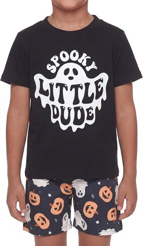 Boys 2pc Shorts Set Outfit Short Sleeve Shirt with Classic Applique Print and Shorts in Kuwait