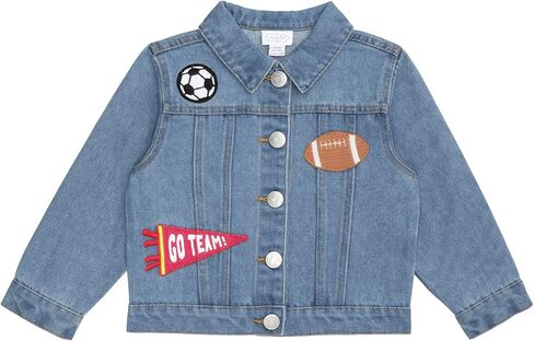 Mud Pie Toddler Boy Sports Denim Patch Jacket in Kuwait