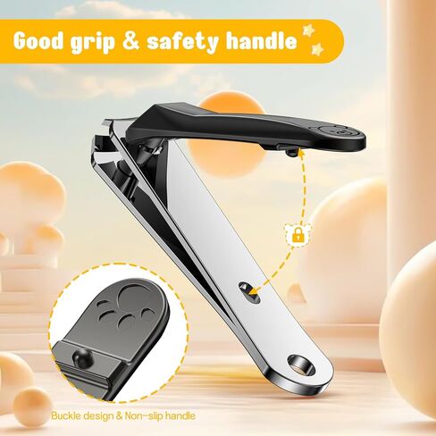 FVION Baby Nail Clippers - Stainless Steel Kids Nail Clippers Trimmer, Small Jaw Children Fingernail Clippers for Toddler, Infant, Babies - Safe Nail Grooming Tool - Black in Kuwait