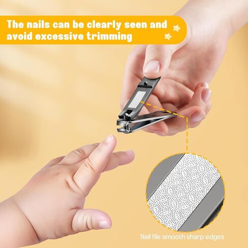 FVION Baby Nail Clippers - Stainless Steel Kids Nail Clippers Trimmer, Small Jaw Children Fingernail Clippers for Toddler, Infant, Babies - Safe Nail Grooming Tool - Black in Kuwait