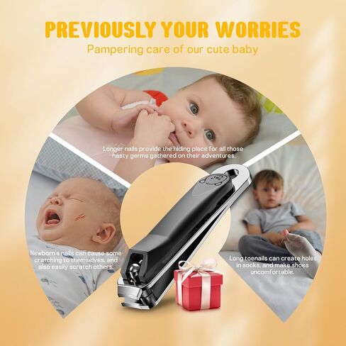FVION Baby Nail Clippers - Stainless Steel Kids Nail Clippers Trimmer, Small Jaw Children Fingernail Clippers for Toddler, Infant, Babies - Safe Nail Grooming Tool - Black in Kuwait