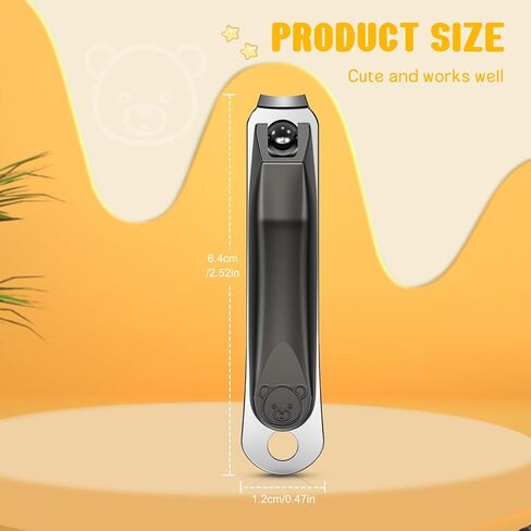 FVION Baby Nail Clippers - Stainless Steel Kids Nail Clippers Trimmer, Small Jaw Children Fingernail Clippers for Toddler, Infant, Babies - Safe Nail Grooming Tool - Black in Kuwait