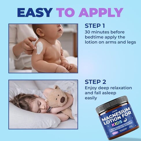 MONIER Magnesium Lotion for Kids - Relaxing Magnesium Cream with Lavender | with Lavender, Shea Butter, Aloe Vera, 100% Natural Ingredients (4 Oz, Unscented) in Kuwait