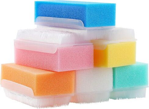 6 PCS Baby Bath Time Sponge Brush- Body, Hair, and Scalp Cleaning | Gentle on Infant, Toddler Sensitive Skin, Great Sensory Feel in Kuwait
