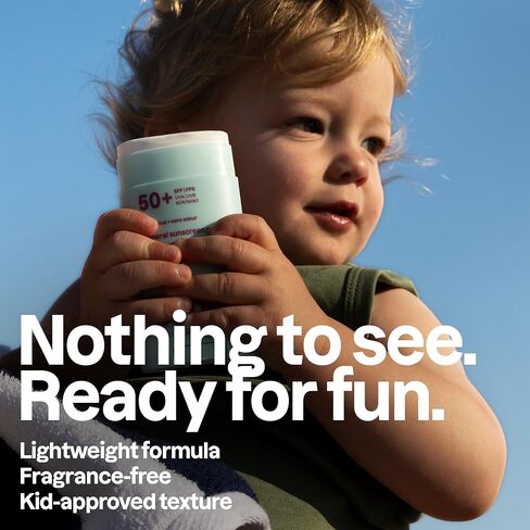 ATTITUDE Baby Mineral Sunscreen Stick SPF 50, Broad Spectrum Zinc Oxide, EWG Verified, Non-Nano, Mess-Free Stick for Face & Body, Lightweight Non-Greasy, Vegan, Unscented, 2 Oz in Kuwait