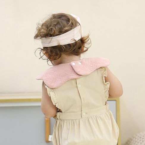 Muslin Baby Bibs, 4 Pack Bibs for Baby Girl, Adjustable 100% Cotton Soft Drool Bibs for Toddlers, Newborn Baby Girl Bib for Drooling and Teething in Kuwait