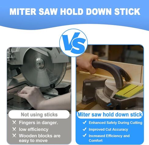 Miter Saw Hold Down Stick, Woodworking Safety Tool for Secure Cutting | Push Stick With Ergonomic Handle Keeps Hands Away from Blades And Stabilizes Wood For Crosscuts, Bevels And Angled Cuts in Kuwait