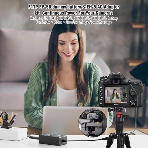 EH-5 Plus EP-5B AC Power Adapter DC Coupler kit for Z8 Z6II Z7II D500 D600 D610 D750 D780 D800 D810 D850 Cameras in Kuwait