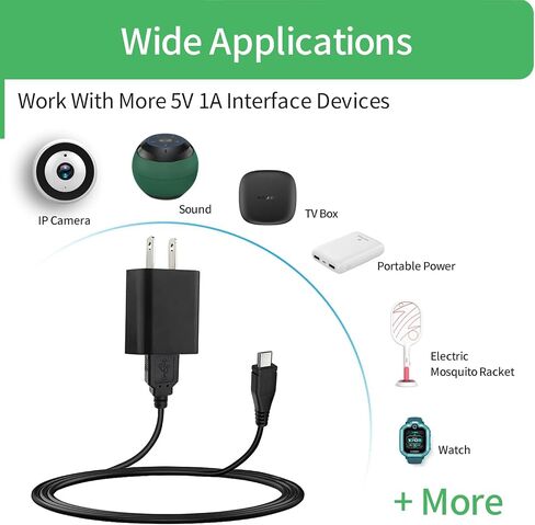 5V Micro USB Wall Charger Cable,5V AC to DC Power Adapter with 10ft 3M Power Cable for Security Camera,Kindle,Tablet,UL Listed (1x 5V1A) in Kuwait