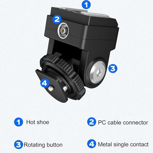Dpofirs Hot Shoe Extender, 180 Degree Rotating Flash Bracket with PC Sync Port for Macro Portrait Product Photography, Compatible with IM20 Mini Flash in Kuwait