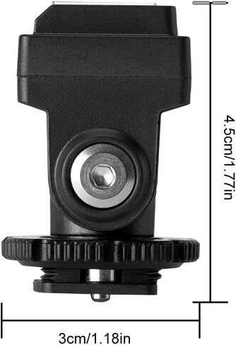 Dpofirs Hot Shoe Extender, 180 Degree Rotating Flash Bracket with PC Sync Port for Macro Portrait Product Photography, Compatible with IM20 Mini Flash in Kuwait