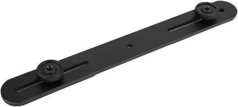 Dual Flash Bracket Metal Material Dual Function for Cameras, 1/4" Screw Hole Adapter Suitable for DSLR SLR DV Camera, Novelty Photography Accessories, Aluminum Alloy Black 10.6x1.2x1inch 1 in Kuwait