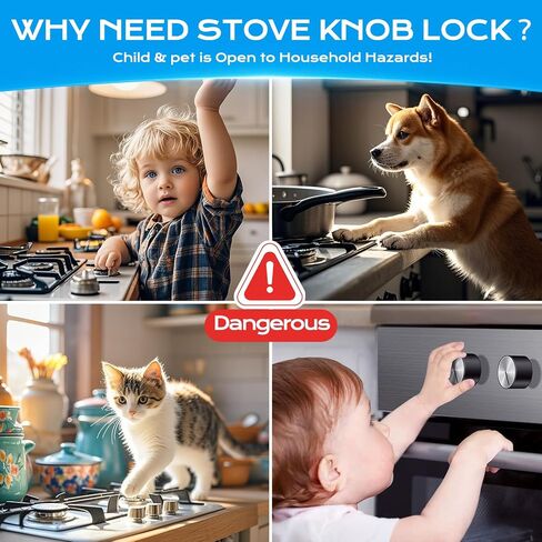 Stove Knob Safety Covers for Child, Gas Stove Knob Locks (5 Pack) in Kuwait
