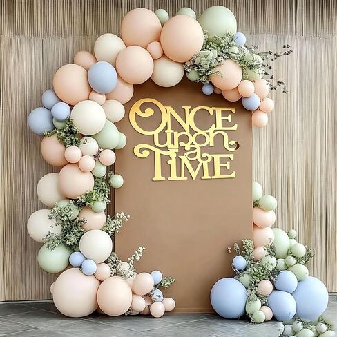 Once Upon Time Sign for Backdrop,Gold Acrylic Mirror Decal Letter Sticker Nursery Wall Decor for Reading Corner Kids Room Bookshelf Home Decor Birthday DIY Decoration in Kuwait