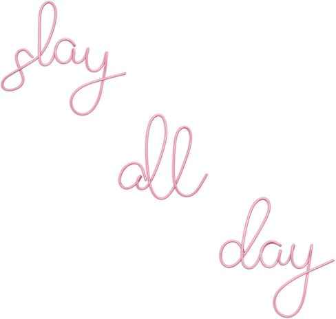 Slay All Day Metal Line Art 18 Inches ,Pink Teen Girl Preppy Room Decor | Preppy Room Decor, Teenage Girl Room Decor, Preppy Stuff for Girls, Gifts for Teenage Girls in Kuwait