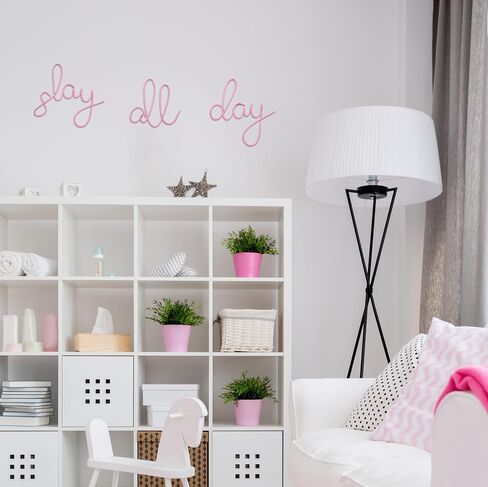 Slay All Day Metal Line Art 18 Inches ,Pink Teen Girl Preppy Room Decor | Preppy Room Decor, Teenage Girl Room Decor, Preppy Stuff for Girls, Gifts for Teenage Girls in Kuwait
