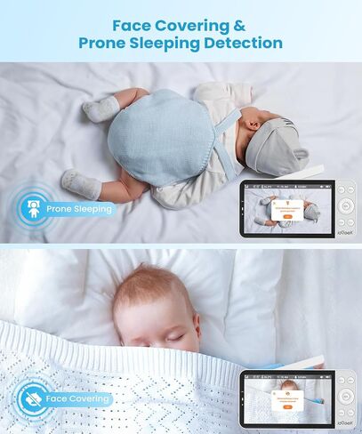 ieGeek 5.5’’ Split-Screen Baby Monitor,2.5K UHD Baby Monitor with 2 Cameras and Audio,Night Light,Prone Sleeping&Cry Detection,Two-Way Talk,Night Vision,2.4G&5Ghz WiFi App Control,4000mAh Battery in Saudi Arabia