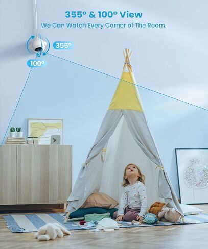 ieGeek 5.5’’ Split-Screen Baby Monitor,2.5K UHD Baby Monitor with 2 Cameras and Audio,Night Light,Prone Sleeping&Cry Detection,Two-Way Talk,Night Vision,2.4G&5Ghz WiFi App Control,4000mAh Battery in Kuwait