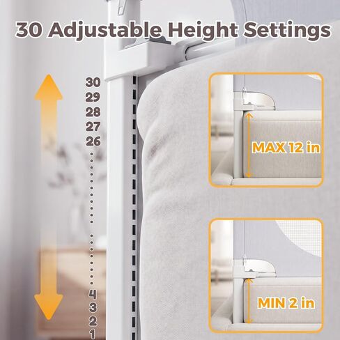 3-Sides Queen Size Bed Rails for Toddlers, Baby Bed Rail Guard for Kids | Headboard Rod, No-Drill, Height Adjustable, No-gap Safety, Single Side Lift, Children Lock, Storage Pockets, Breathable Mesh in Kuwait