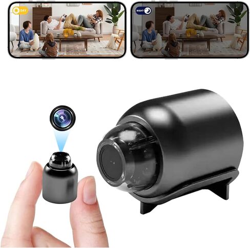1Pack 1080P HD Infrared Night Vision Wireless Security Mini Camera Cloud & TF Card Storage Access Via Mobile App Anytime for Baby Monitor Dog in Door Black in Kuwait