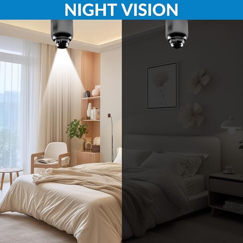 1Pack 1080P HD Infrared Night Vision Wireless Security Mini Camera Cloud & TF Card Storage Access Via Mobile App Anytime for Baby Monitor Dog in Door Black in Kuwait