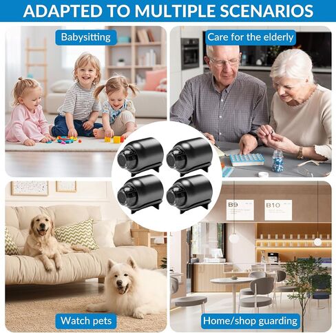 1Pack 1080P HD Infrared Night Vision Wireless Security Mini Camera Cloud & TF Card Storage Access Via Mobile App Anytime for Baby Monitor Dog in Door Black in Kuwait