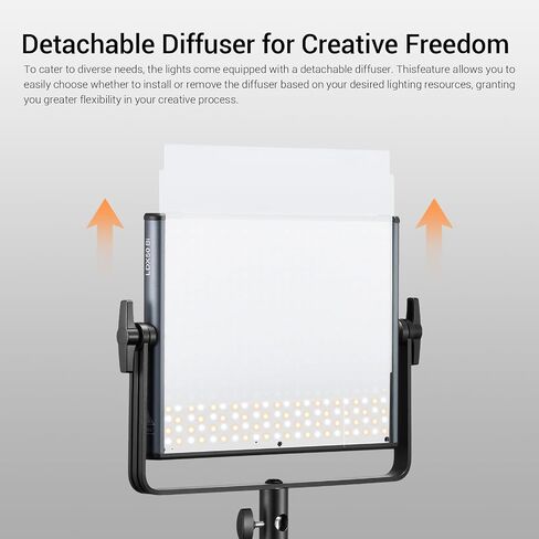 Godox LDX50Bi 14'' Bicolor LED Video Light, 65W 2800K-6500K LED Panel Light with 600 LED Beads 11 FX Effects CRI/TLCI 96+ 9200Lux Dimmable 0-100% Studio Soft Lights for Photography in Kuwait