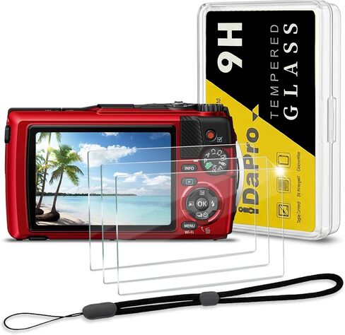 Screen Protector + Lens Protector for Olympus TG-7/TG-6/TG-5 | 2 Screen + 2 Lens + ABS Box. 9H Hardness, Anti-Scratch, Anti-Bubble, HD Clarity, Anti-Fingerprint, Easy Install in Kuwait