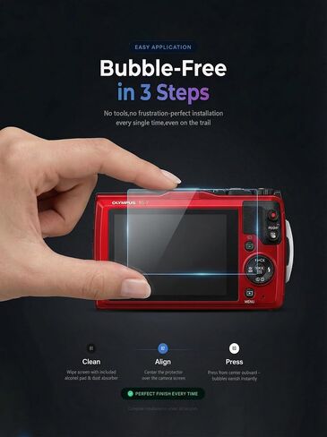 Screen Protector + Lens Protector for Olympus TG-7/TG-6/TG-5 | 2 Screen + 2 Lens + ABS Box. 9H Hardness, Anti-Scratch, Anti-Bubble, HD Clarity, Anti-Fingerprint, Easy Install in Kuwait