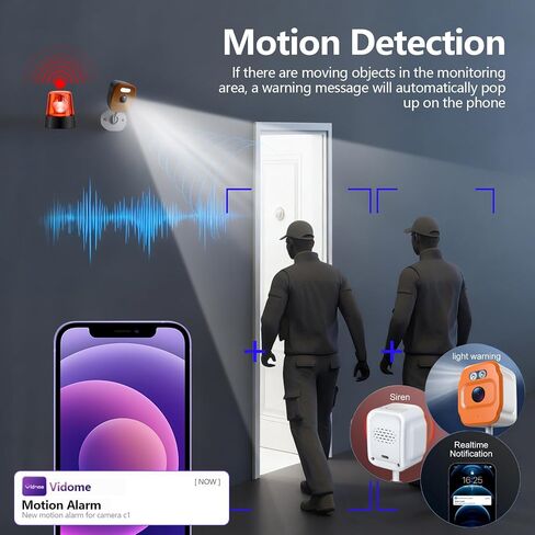 2Pcs 1080P WiFi Security Cameras, Baby Monitor Indoor Security Camera, Cat&Dog Camera with Motion Detection Indoor Camera, Full Color Night Vision,Two-Way Voice and Siren, Cloud Storage in Kuwait